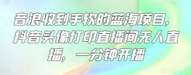 音浪收到手软的蓝海项目,<strong>抖音</strong>头像打印直播间无人直播,一分钟开播